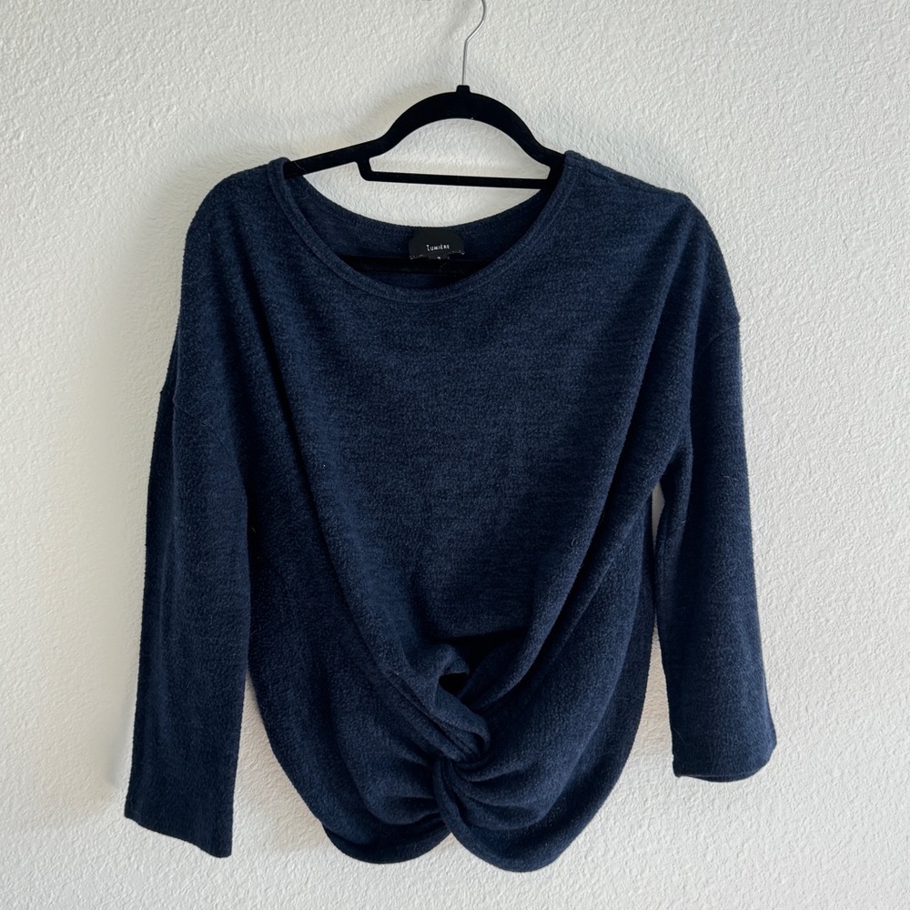 Lumiere Navy Blue Long Sleeve Shirt size Small